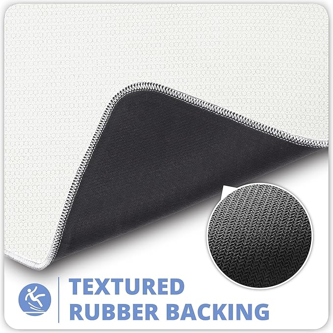 Toilet Rugs U Shaped Bathroom Rug,Machine Washable Non Slip Quick Dry Super Absorbent Ultra Thin Toilet Mats for Bathroom Toilet.White,1'8"x2'(20x24inch)