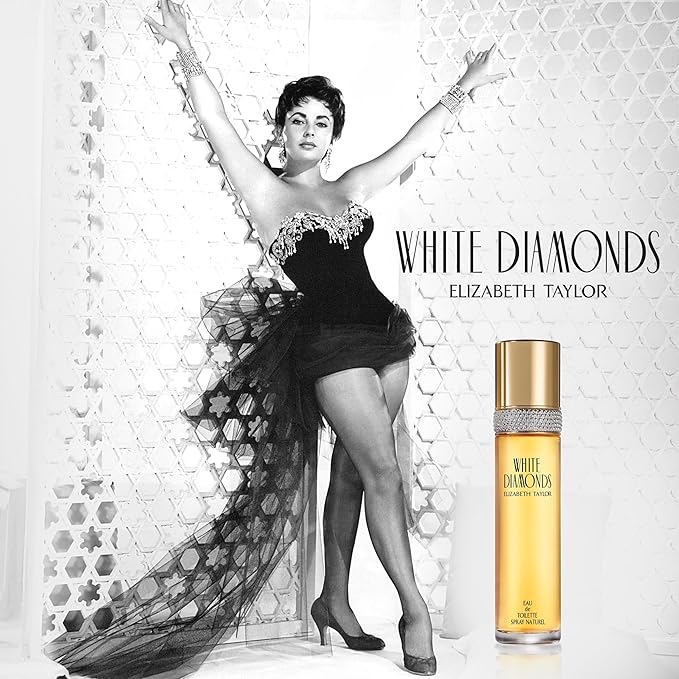 Elizabeth Taylor White Diamonds Women's Perfume, Long-Lasting Floral Fragrance, Eau de Toilette EDT Spray, Gift for Her, 3.3 fl oz