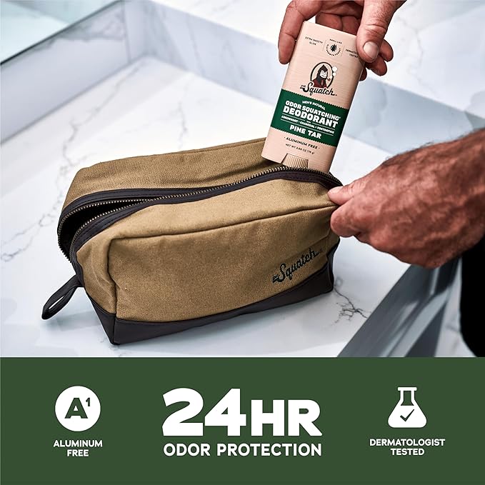 Dr. Squatch Natural Deodorant for Men - Odor-Squatching Aluminum Free - Pine Tar & Birchwood Breeze (2.65 oz, 2-Pack)
