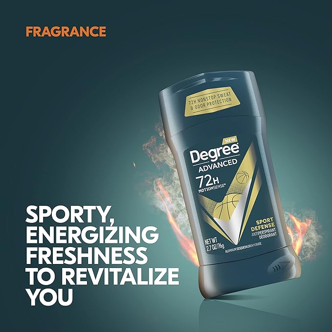 Degree Advanced Protection Antiperspirant Deodorant Sport Defense 4 count 72-Hour Sweat and Odor Protection Antiperspirant For Men With MotionSense Technology 2.7 oz