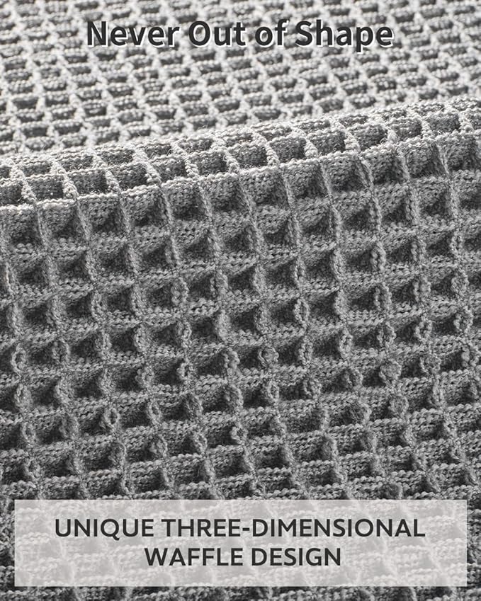 tchdio Waffle Bath Mat Rug, Super Absorbent Non Slip Bath Mats for Bathroom Mat Ultra Soft Bathmat Machine Washable Bathroom Rugs with Tassels, Bath Rugs Beside Tub, 24" x 36"