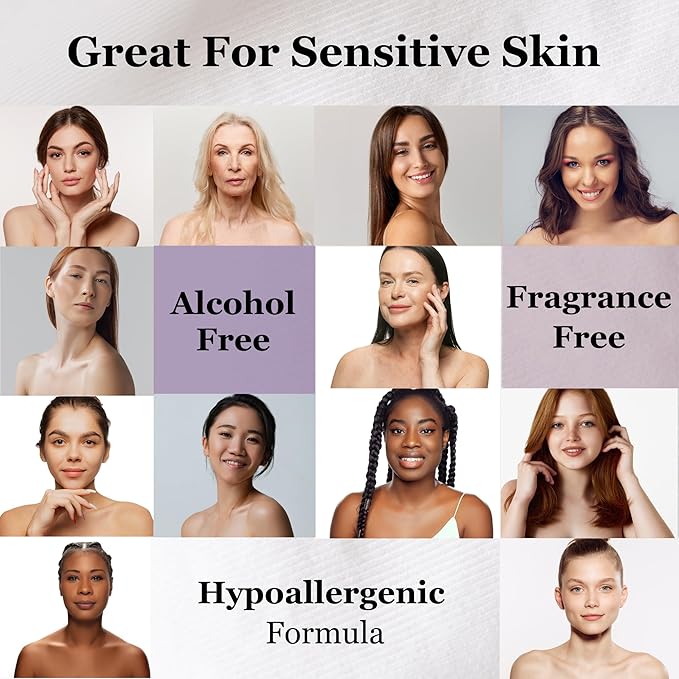 mivida Hypoallergenic Makeup Remover Wipes with Hyaluronic Acid, Alcohol Free & Fragrance Free Makeup Wipes For Sensitive skin, Plant Based Make Up Remover, Travel Friendly 25 Count