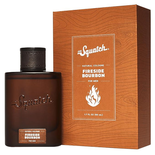 Dr. Squatch Natural Cologne for Men - Scent-Lock Technology and Sustainably-Sourced Ingredients - Fireside Bourbon Cologne (1.7 fl oz)
