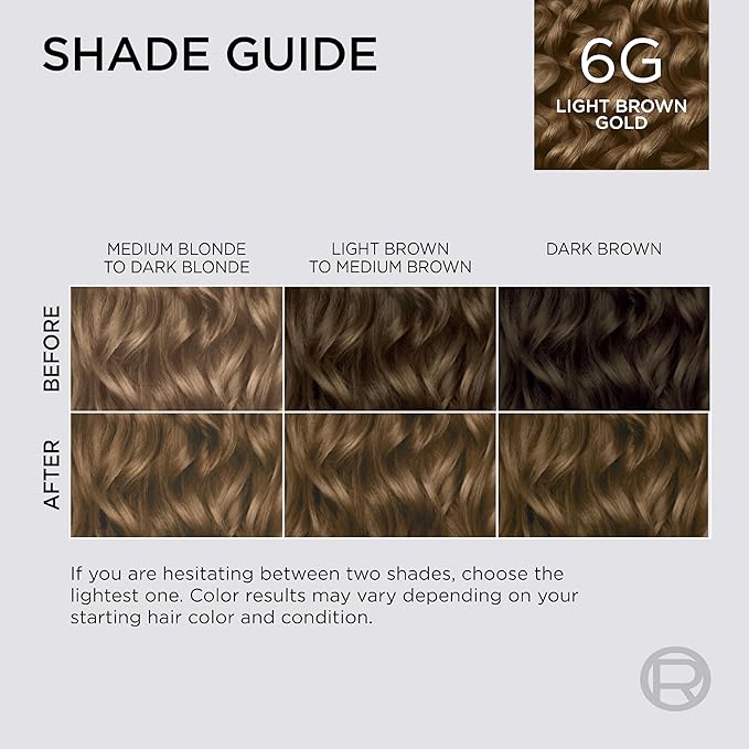 L'Oreal Paris Colorsonic Permanent Hair Dye Cartridge, Vibrant Hair Color for Root Touch Up, Gray Coverage or All Over Color in just 5 Minutes, 6G Light Gold Brown (Coloring Device Sold Separately)