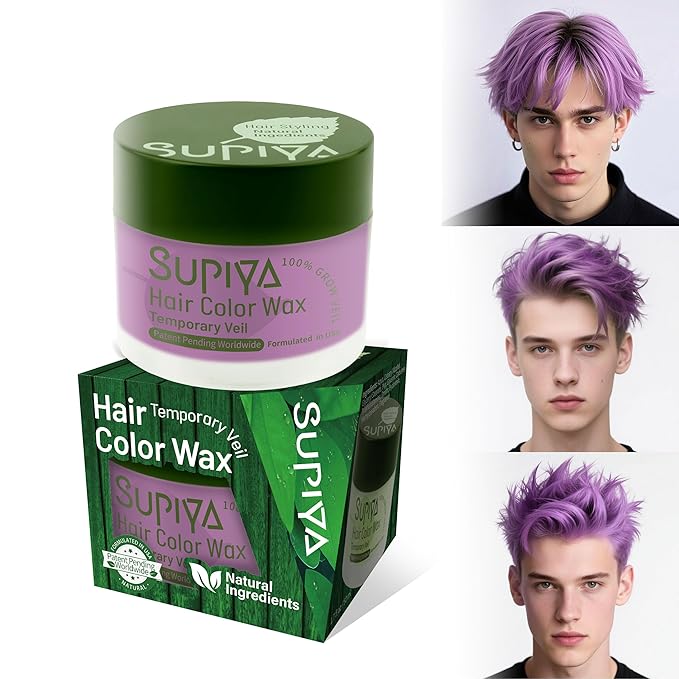Temporary Hair Styling Color Wax, Green Blue Purple Red Hair Dye Color Wax Washable Natural Instant Hair Coloring Cream for DIY Hairstyle for Kids Men Women(Color #69W)