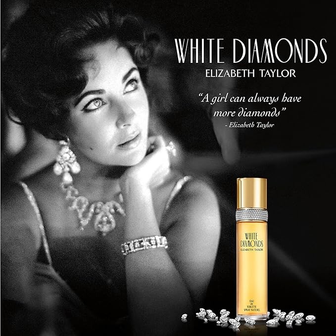 Elizabeth Taylor White Diamonds Women's Perfume, Long-Lasting Floral Fragrance for Her, Eau de Toilette EDT Spray, 1.7 fl oz