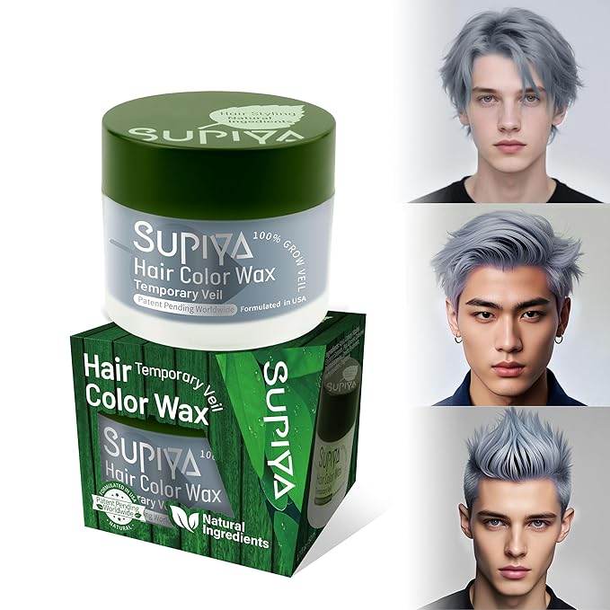 Temporary Hair Styling Color Wax, Green Blue Purple Red Hair Dye Color Wax Washable Natural Instant Hair Coloring Cream for DIY Hairstyle for Kids Men Women(Color #83W)