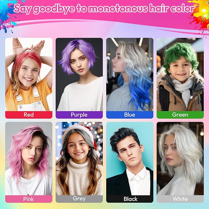 Red Temporary Hair Color Spray for Kids & Women- Washable Root Touch Up Hair Dye, Non-Sticky Hair Wax for Christmas,Cosplay,Parties (120ML, Red)