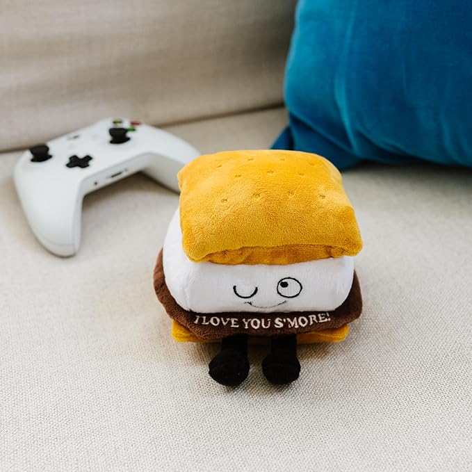 Punchkins S'Mores Plushie - I Love You S'More Cute Smores Plush, Gift for Chocolate Lovers, Food Plush Toy for Gifting
