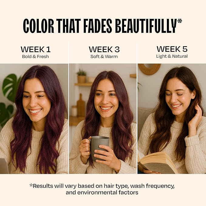 Overtone Semi Permanent Hair Color Conditioner, Cherry Chestnut, 8 oz, Nourishing, Damage-Free, Color Depositing Mask for All Hair Types with Shea Butter & Coconut Oil, Vegan & Cruelty-Free