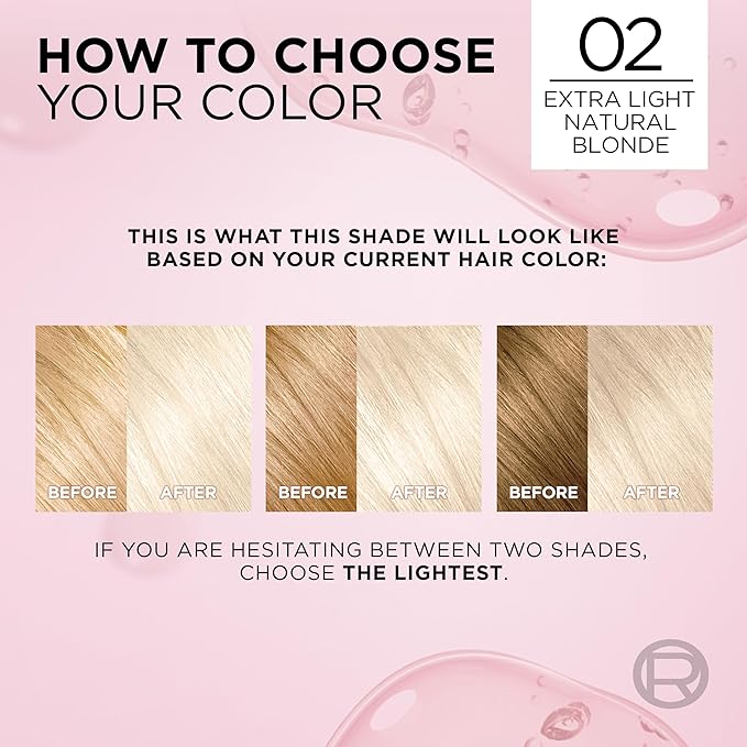 L'Oreal Paris Excellence Crème Permanent Hair Dye, Triple Care Hair Color with Pro-Keratine Complex for 100% Gray Hair Coverage, 02 Extra Light Natural Blonde, 1 Kit