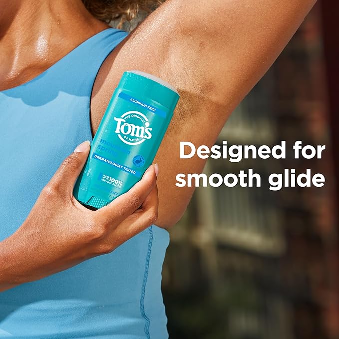 Tom’s of Maine Mountain Spring Natural Deodorant for Men and Women, Aluminum Free, 3.25 oz, 2-Pack