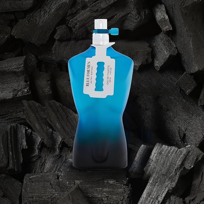Blue For Men Ultra Sensual Woody Fragrance for Men | Long Lasting Cologne Aromatic Scent, Eau de Parfum Natural Spray - Great Holiday Gift, 3.4 Fl Oz/100 Ml