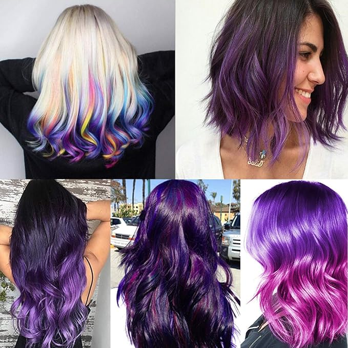 Purple Hair Color WAX 4.23 oz, Instant Hair Dye Wax, Natural Temporary Hair Color for Men and Women, Party, Daily Use, Cosplay