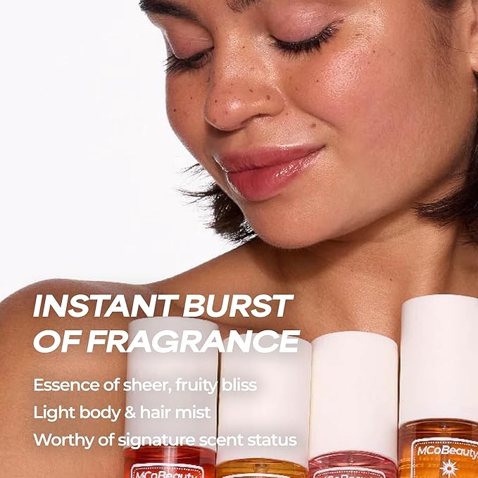MCoBeauty - Mini Fragrance Mist Duo, No. 2 & No. 4, Limited Edition Travel-Size Body & Hair Perfume Sprays with Pistachio & Caramel Notes, Holiday Collection, Cruelty Free Fragrance Gift Set