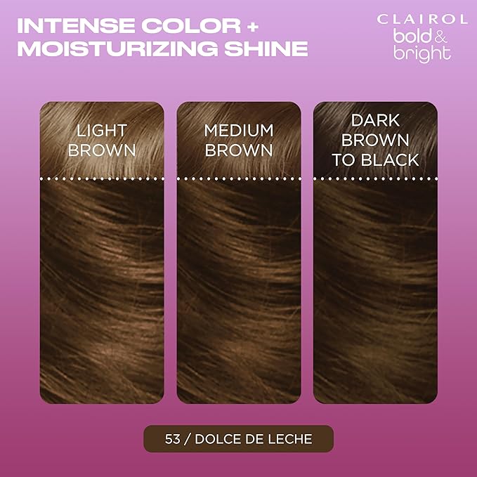Clairol Bold & Bright Permanent Hair Dye, 53 Dulce de Leche Hair Color, Pack of 1