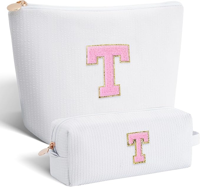 Teacher Appreciation Gifts,Thank You Gifts from Students,Birthday Teacher Retirement Gifts for Women,Teachers Day Gift Ideas,Makeup Bag Set Cosmetic Bag - White,T