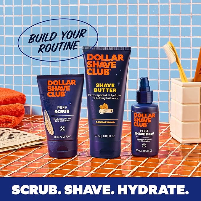 Dollar Shave Club | Shave Butter 6 ounce (2 Pack) Sandalwood | Translucent Shaving Cream for Sensitive Skin