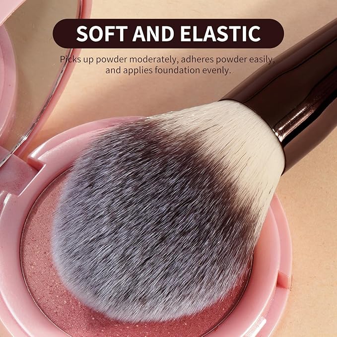 MAANGE 13Pcs Makeup Brushes with Case, Professional Brochas De Maquillaje for Face & Eyes, Soft Synthetic Foundation Powder Blush Eyeshadow Brush Kit with Gift Box,CoffeeBrown