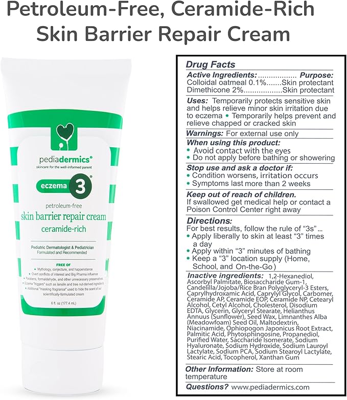 Easy as 1-2-3 Eczema Management System, Eczema1 Ultra-Gentle Cleansing Primer (x1), Eczema2 Manuka Flare Control Spray (x1), Eczema3 Ceramide-Rich Skin Barrier Repair Eczema Cream for Kids (x3)