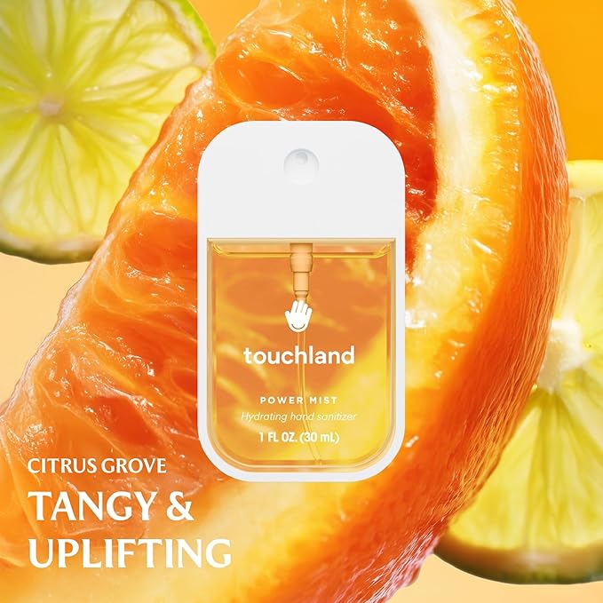 Touchland Power Mist Hydrating Hand Sanitizer Spray, FRESH Trio Set (Mint, Citrus, Lemon Lime), 1 FL. OZ. Travel Size (Set of 3)