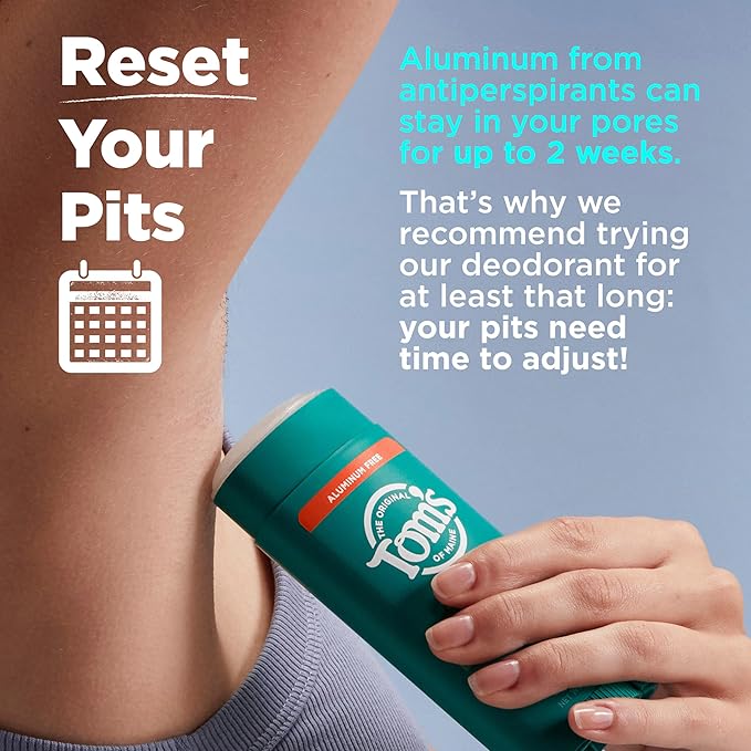 Tom’s of Maine Sandalwood Vanilla Aluminum Free Natural Deodorant For Women & Men | Goes on Clear | Odor & Wetness Protection | Naturally Derived and Moisture-Locking Ingredients | 3.25 oz (2 Pack)