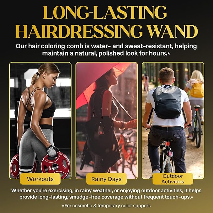 2 Pcs Safe and Convenient Comb Hair Dye, Waterproof and Sweat-Proof Hair Dye Comb, Quick Touch-Ups, 2 in 1 Instant Dye for Women & Men Applicator for Hair (Dark Brown)