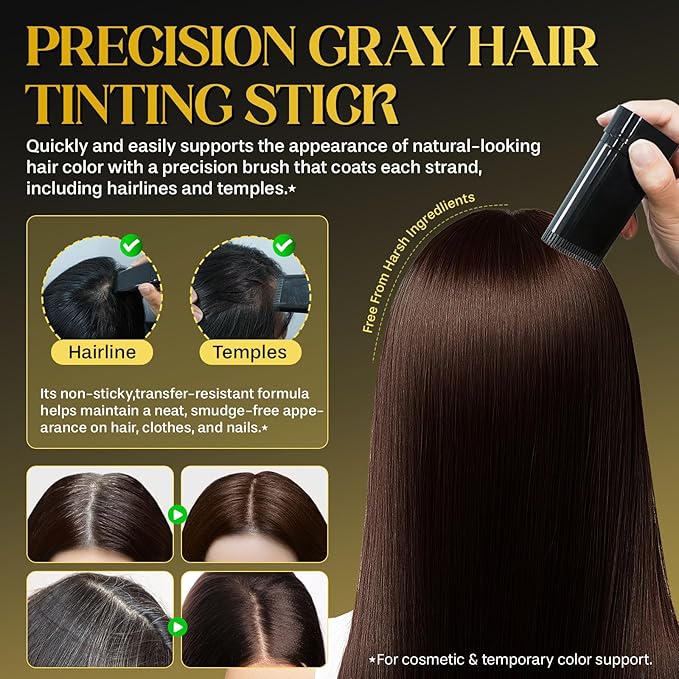 2 Pcs Safe and Convenient Comb Hair Dye, Waterproof and Sweat-Proof Hair Dye Comb, Quick Touch-Ups, 2 in 1 Instant Dye for Women & Men Applicator for Hair (Dark Brown)