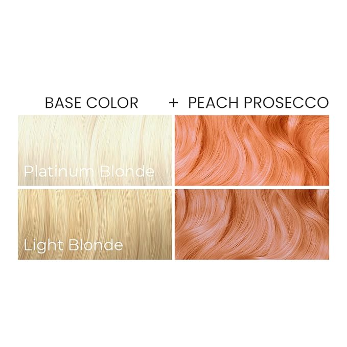 Arctic Fox Semi-Permanent Hair Dye, Vegan & Cruelty-Free, Pastel Peach Prosecco, Ammonia-Free, Conditioning Color for Platinum Hair, 8 Fl Oz (Pack of 2)