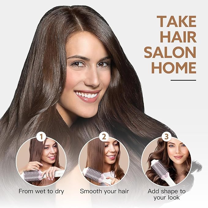 Blow Dryer Brush Hair Dryer | One-Step Hot Air Brush with Oval Volumizer High-Speed Hair Styler with Negative Ions for Drying & Smoothing & Volumizing for All Hair Types 110000 RPM White