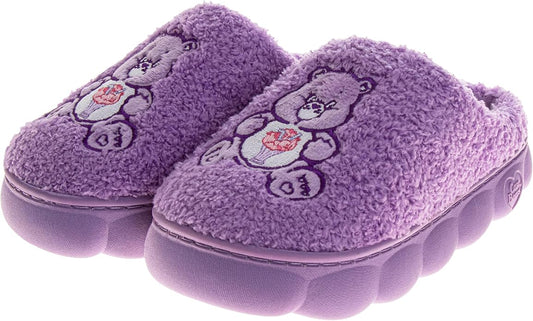 Josmo Care Bear Slippers for Girls Womens Cozy Plush Indoor Shoes Fun Fuzzy Bear House Slippers for Little Kids/Big Kids/Adults