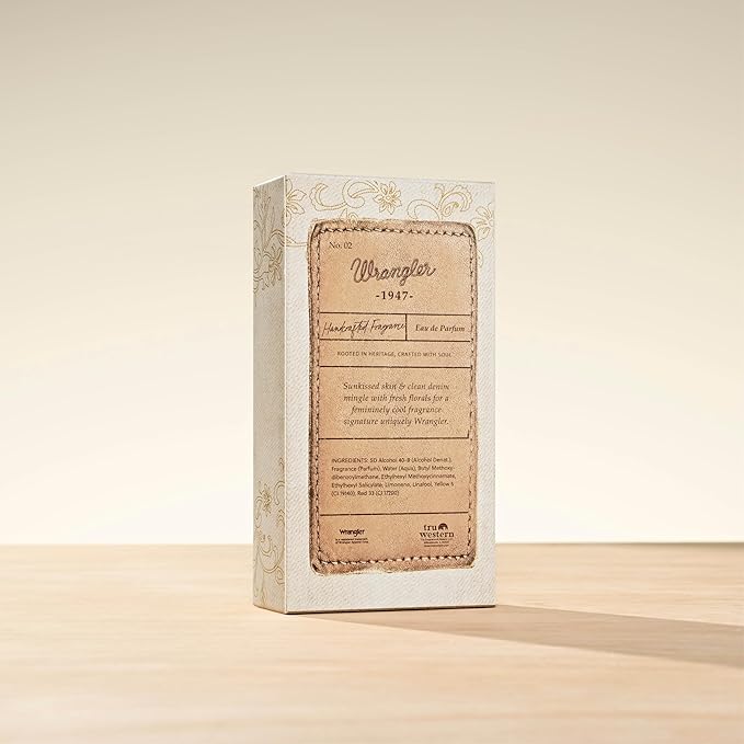 Wrangler 1947 Perfume by Tru Western, 2.5 fl oz, Jasmine, Denim, White Leather, and Amber Drops Scented Eau de Parfum