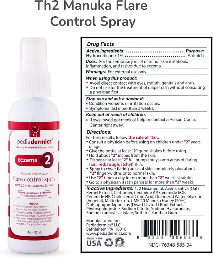 Easy as 1-2-3 Eczema Management System, Eczema1 Ultra-Gentle Cleansing Primer (x1), Eczema2 Manuka Flare Control Spray (x1), Eczema3 Ceramide-Rich Skin Barrier Repair Eczema Cream for Kids (x3)