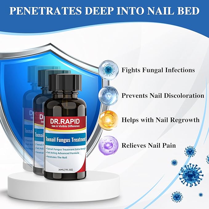 Toenail Fungus Treatment Extra Strength - Effective Antifungal Nail Repair Solution with Tea Tree Oil for Toenail & Nail Fungus, Fast Acting Treatment for Damaged Nails & Ingrown Toenail - 60ml/2fl oz