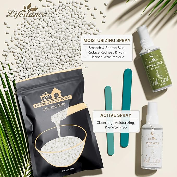 Lifestance Wax Beads Set, 6 Kinds of Waxing Beads, Hard Wax Beans with 44 Items, Perfect for Any Waxing Warmers, Wax Beads for Hair Removal for Full Body Bikini Armpit Underarm Eyebrow Face Leg