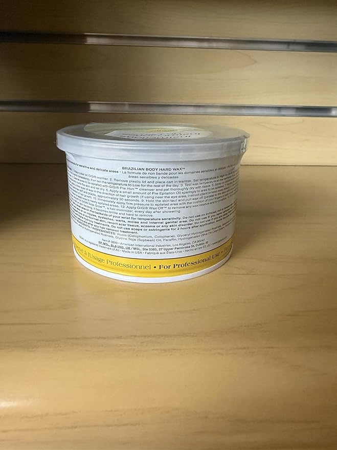 GiGi Brazilian Body Hard Wax for Hair Removal, Non-Strip for Coarse Hair, Ideal for Bikini, Face & Sensitive Areas, 14 oz, 1 Pack
