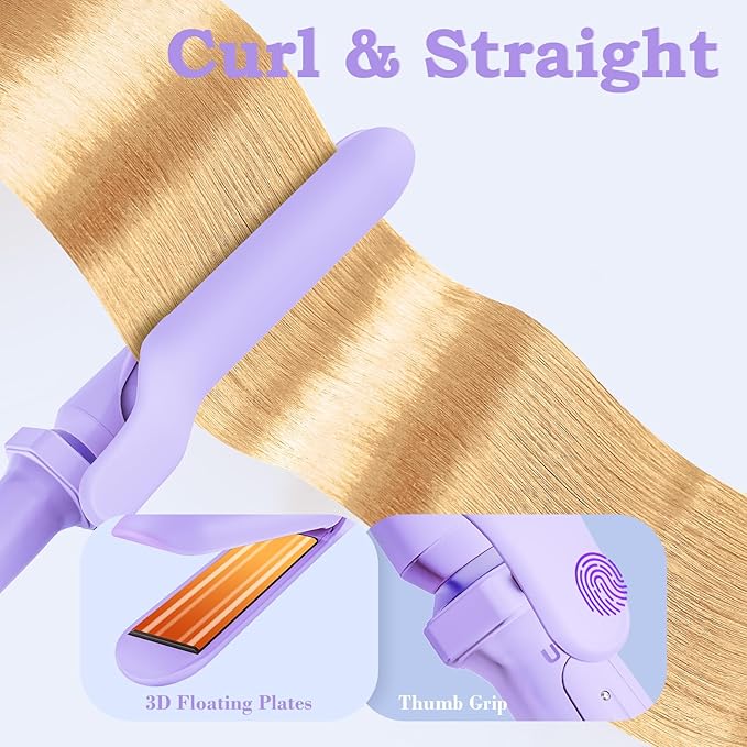 Birthday Gifts for Women, Ufree 5 in 1 Curling Iron with Interchangeable Ceramic Barrels (0.35"-1.25"), Curling Wand Set with Flat Iron Hair Straightener, Instant Heat Up, Dual Voltage Hair Curler