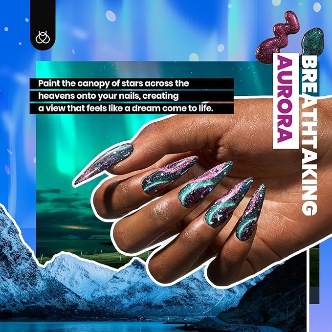 Beetles Winter Gel Polish Kit - 36 Colors Nail Kit Pink Purple Cat Eye Polish Set With 4pcs Base and Glossy Matte Glitter Top Coat Travel Diary Soak off Uv Gel Manicure Gift for Women