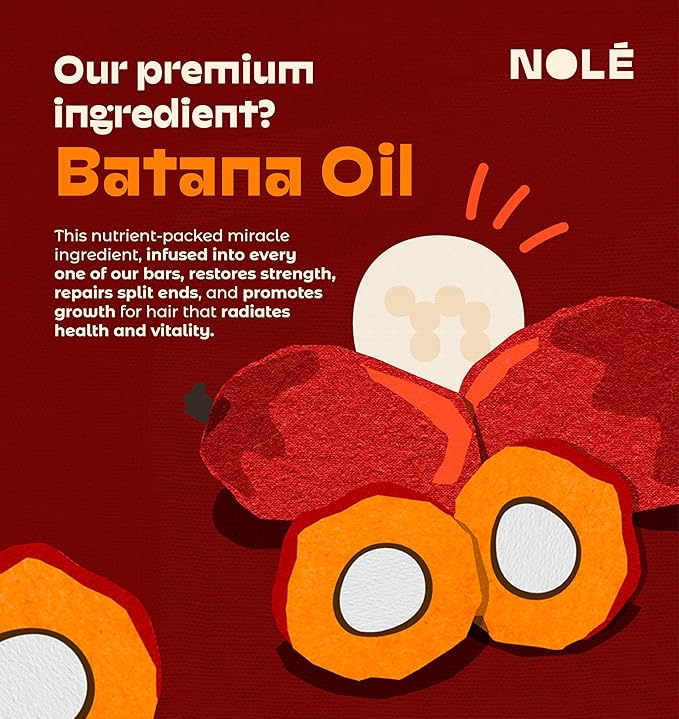 NOLE CARE Sustainable Bar Shampoo with Chamomile & Batana Oil, for Blonde Hair (3 oz) - PH Balanced, Rice Protein Based Shampoo, Sulfate-Free, Plastic-Free