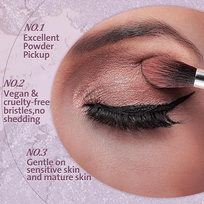 ENERGY Eyeshadow Brush Set 11PCS Professional Makeup Brushes for Eye Shadow Brows Smudge Concealer Eyeliner Eyelash Highlighter Blending Vegan Synthetic Face Make Up Kit with Travel Case Black