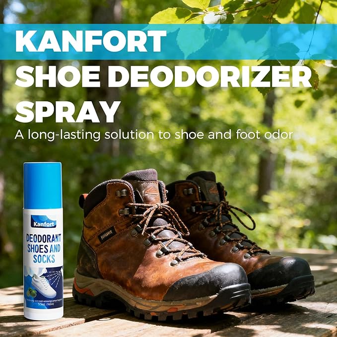Shoe Deodorizer Spray, Natural Odor Eliminator for Strong Odors-5.5 oz, for Shoes, Skates, Work Boots and More
