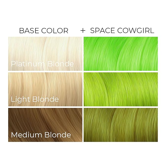 Arctic Fox Semi-Permanent Hair Dye, Vegan & Cruelty-Free, Vibrant Green Hair Color, Ammonia-Free, Peroxide-Free, Conditioning Formula, Space Cowgirl, 8 Fl Oz (Pack of 2)