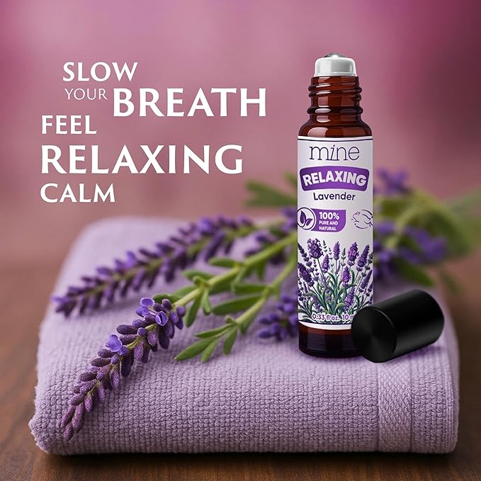Mine Lavender Essential Oil Roll On - 100% Pure Natural Lavender Oil for Skin