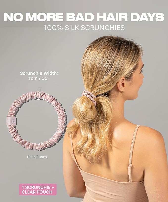 SUNDAYSILKS™ Luxurious Mulberry Silk Scrunchies for Women & Girls | No-Slip, Silky Hair Ties for Natural, Curly, Thin or Thick Hair | Gentle Hold for Ponytails & Sleep | Mini to Large Sizes [1 Pack]