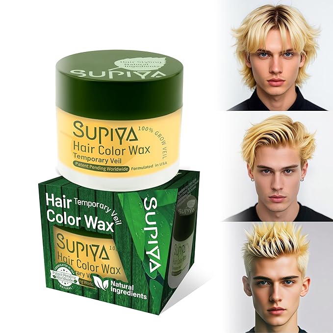 Temporary Hair Styling Color Wax, Green Blue Purple Red Hair Dye Color Wax Washable Natural Instant Hair Coloring Cream for DIY Hairstyle for Kids Men Women(Color #XC201)