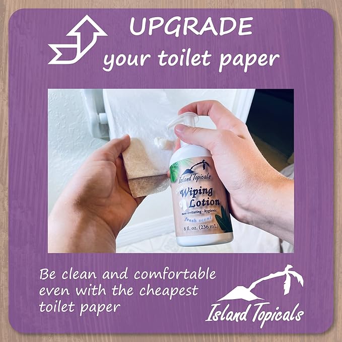 Wiping Lotion | Experience Clean With Less Toilet Paper | 8 Fl Oz Bottle (Fresh Scent)