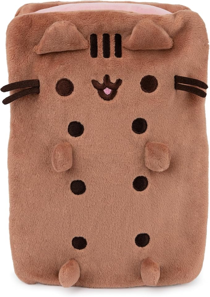 GUND Pusheen Neapolitan Ice Cream Sandwich Pusheen Plush, Stuffed Animal for Ages 8 and Up, Brown, 9.5”