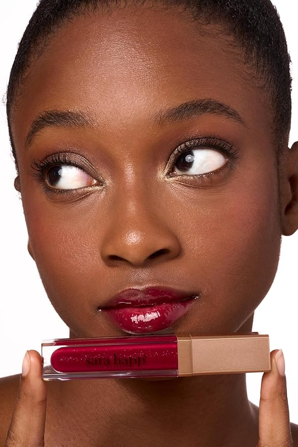 Sara Happ Wild Berry Slip Luxe Gloss with Subtle Shimmer - High-Impact Shine & Long-Lasting Wear, Nourish, Hydrate, and Heal Your Lips, 0.21 fl. oz.