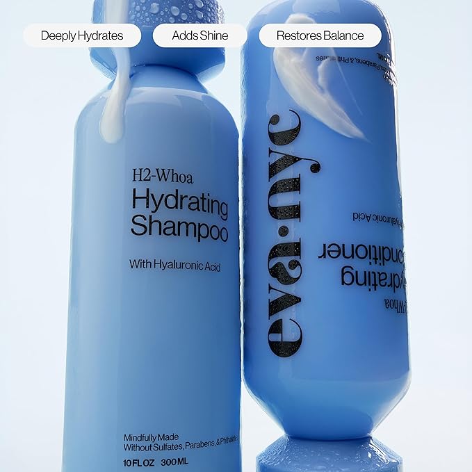 Eva NYC H2-Whoa Hydrating Shampoo, Inflused with Hyaluronic Acid and Voilet Rice Water, 8.8 fl oz
