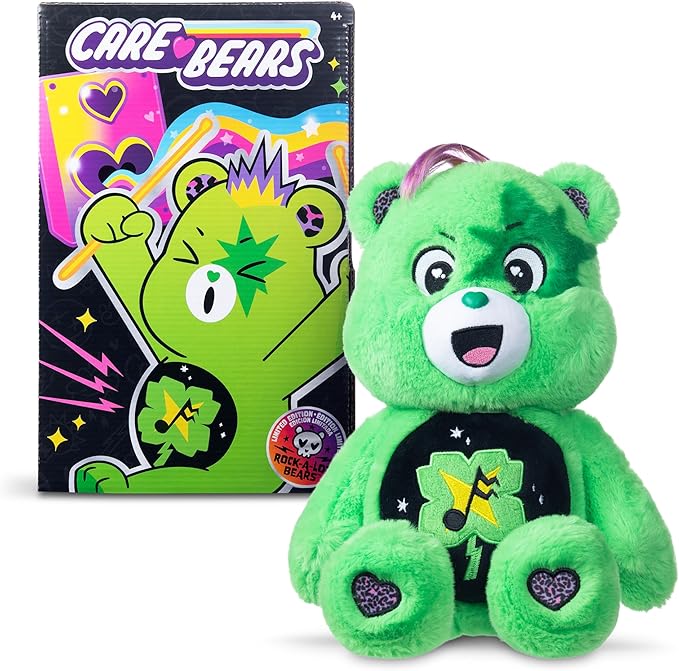 Care Bears - 14" Rock Theme - Medium Size Plush - Good Luck Bear